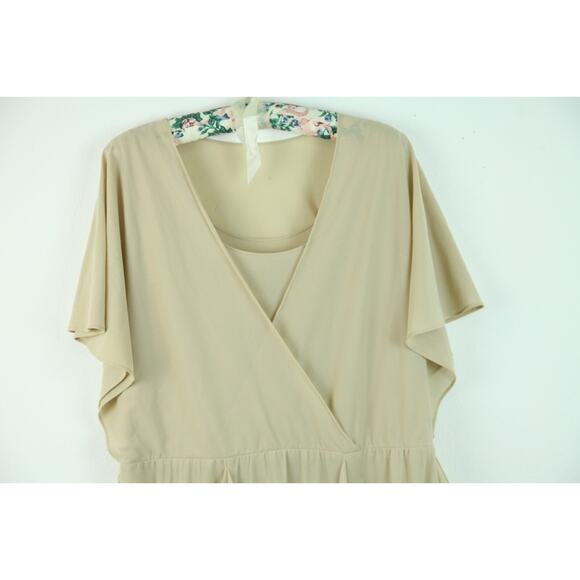 Vintage Size 14 Dress 70s Boho Feminine Romantic Ruffle Ethereal Neutral Fairy - Picture 2 of 16